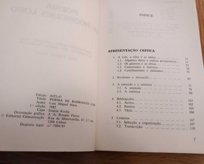Poesia de Rodrigues Lobo - Luís Miguel Nava