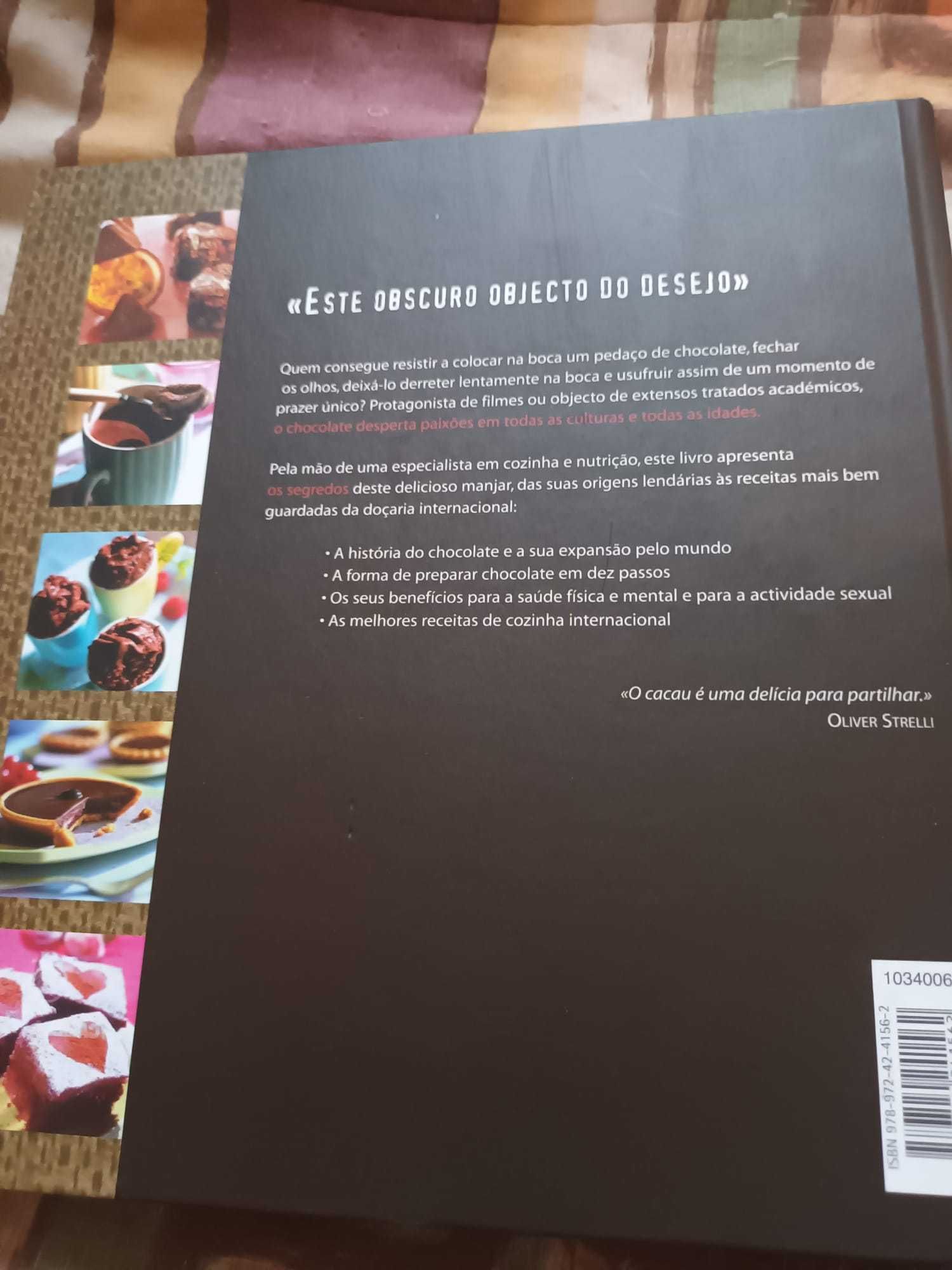 Livro "paixão pelo chocolate". Capa dura.