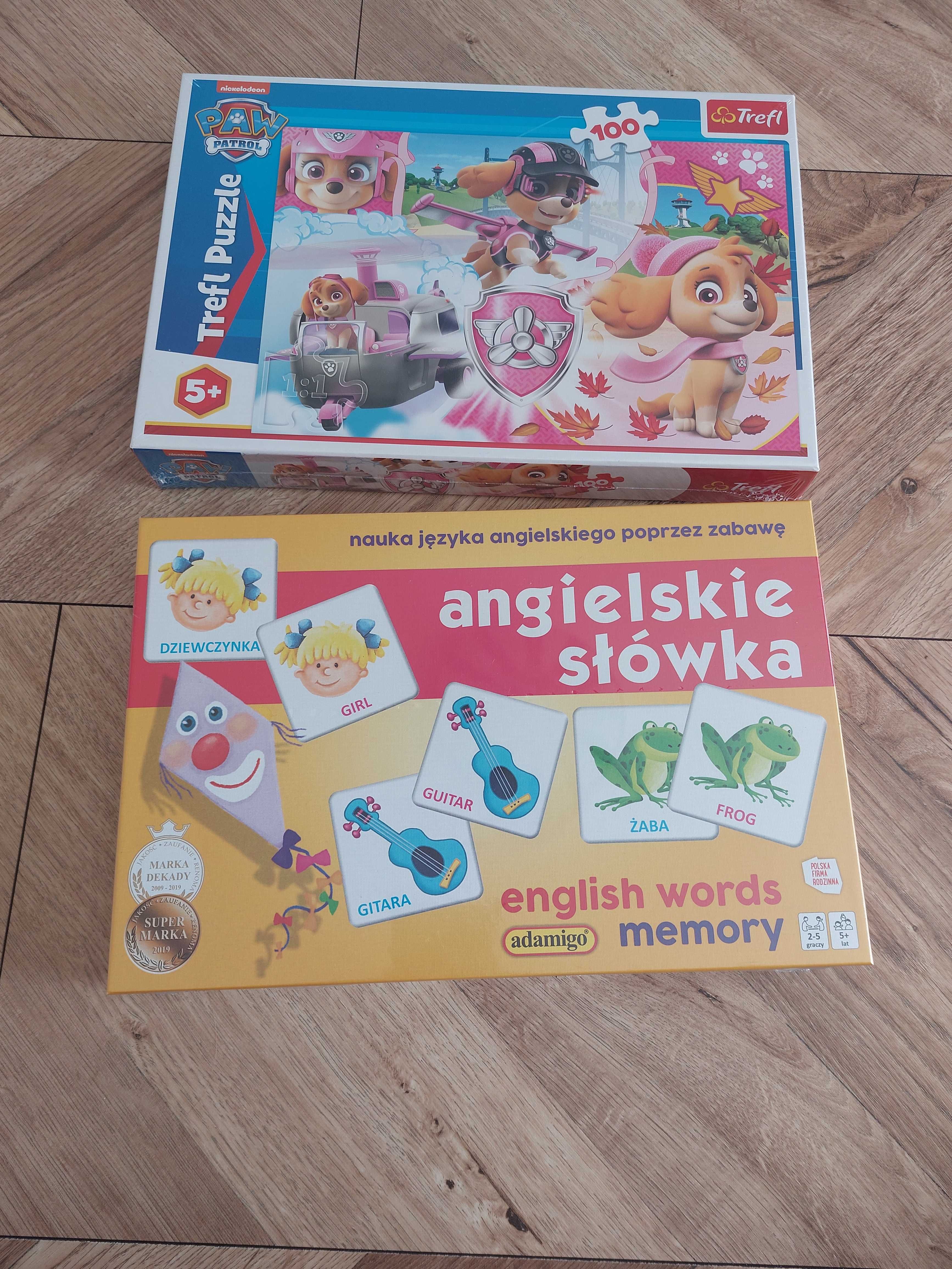 Nowy zestaw puzzli z Psim Patrolem i memory do nauki j. angielskiego
