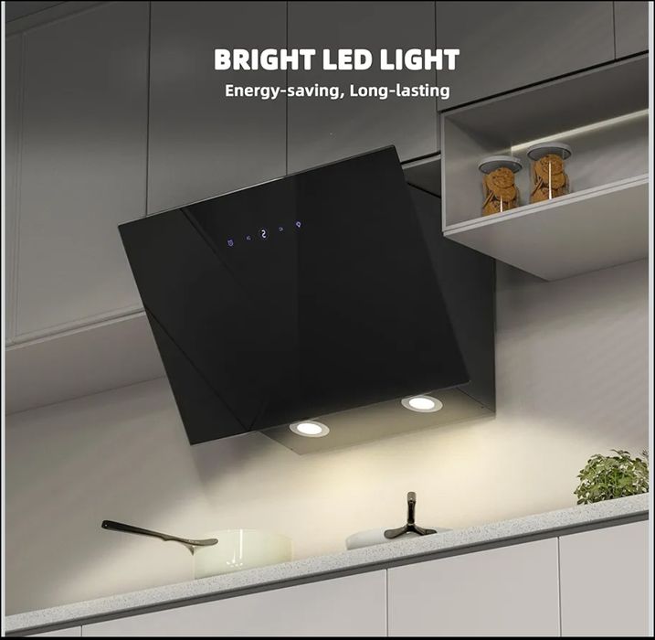 Декоративна вертикальна витяжка Firegas, кухонна, 60 см, безщітковий д