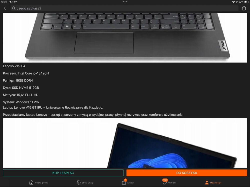 laptop Lenovo nowy