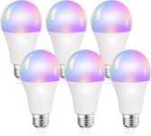 Kit 6 lâmpadas inteligentes smart 9w rgb wifi Alexa Google