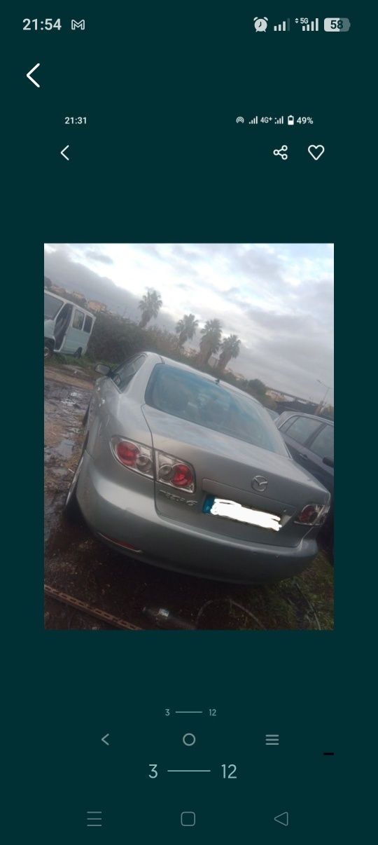 Mazda 2.0 gasolho ano 2003 so peças