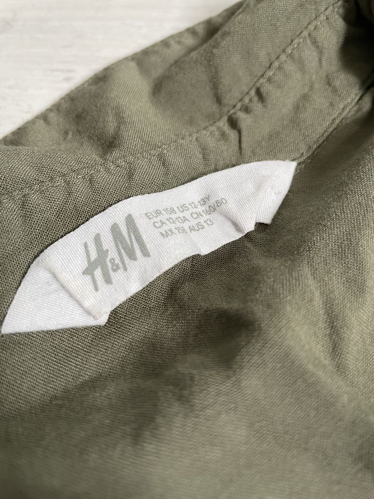 Bluzka dziewczęca khaki wojskowa letnia H&M 158