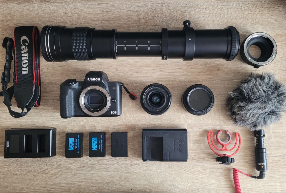 Canon m50 + 3 obiektywy - Zestaw do streamingu/fotografii ~ 7100zł