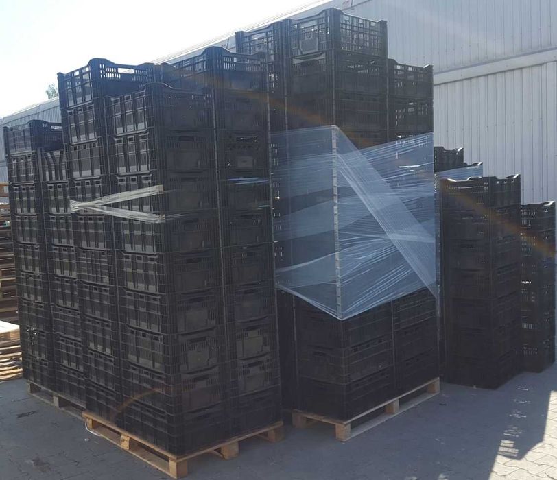 Skrzynki plastikowe ogrodnicze do owoców warzyw 60x40x23 mocne 25kg