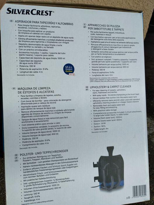 Aspirador lavagem de estofos
