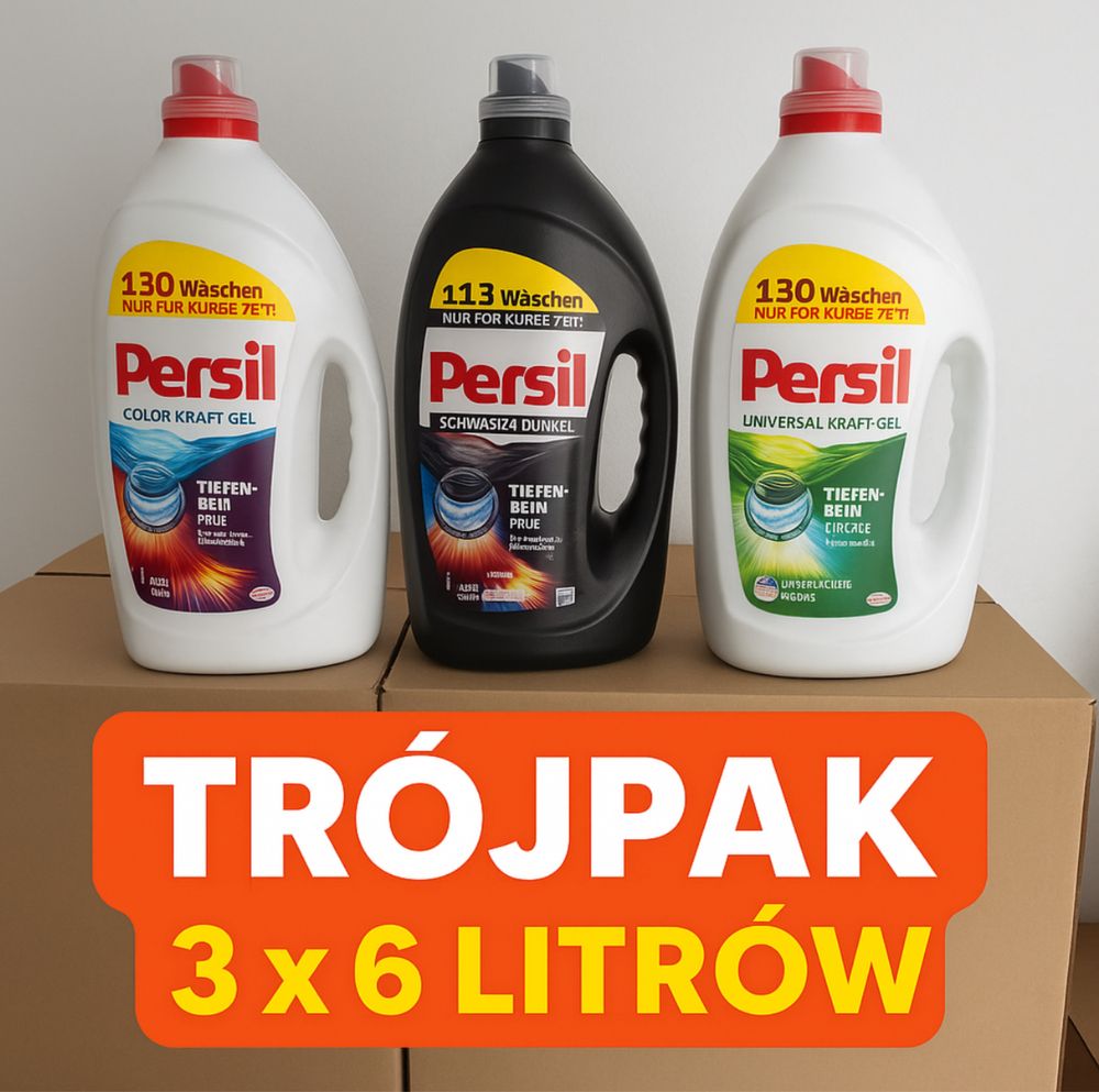 3-pack Persil żel niemiecki - 3 x 6 litrow 130 pran - dowolny mix