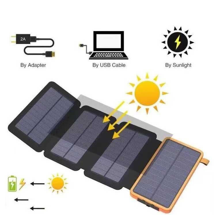 Power Bank Solar 20.000mAh| 4 Painéis + Lanterna | CE | 30€