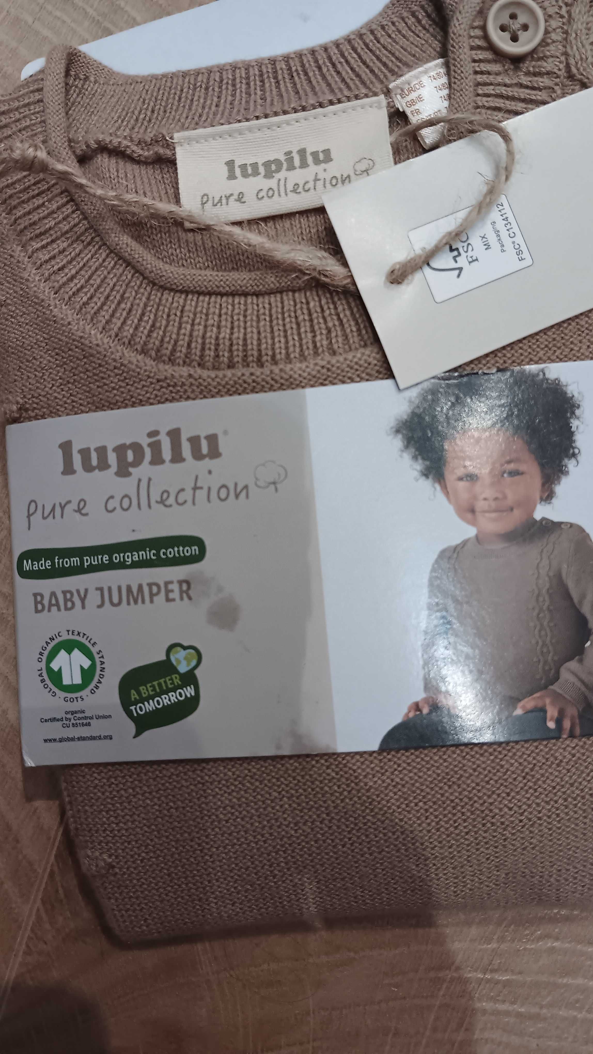 Dzianinowy sweter dziecięcy Lupilu 74/80