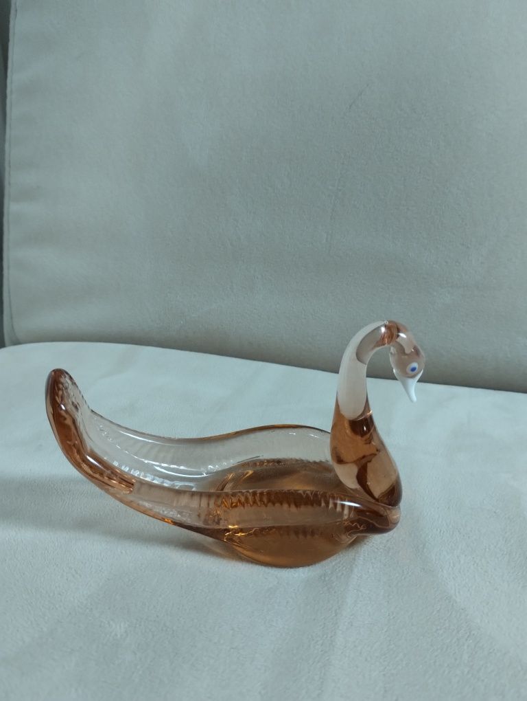 Łabędź szkło kolorowe murano kolekcjonerski 9 cm