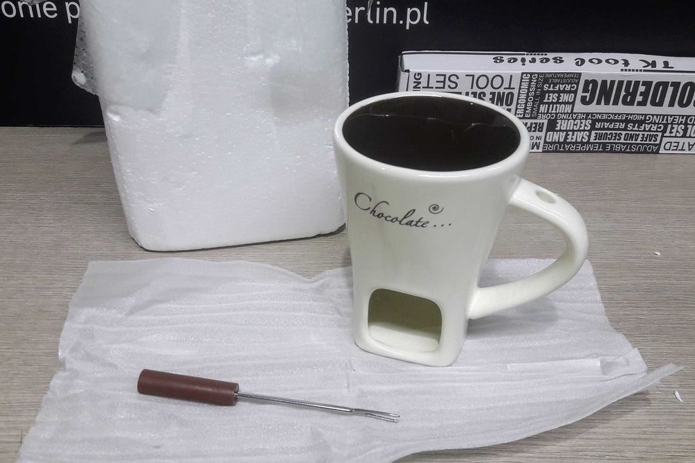 Ceramiczny kubek do fondue czekoladowego Mug Widelczyk