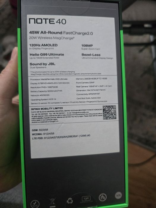 Infinix note  40