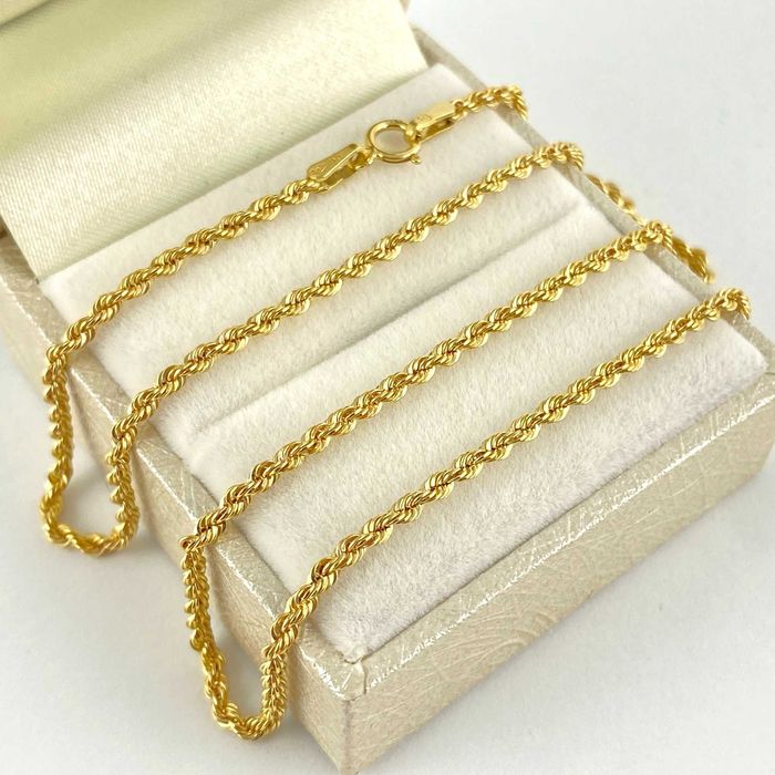 ZŁOTY łańcuszek "KORDEL" 1,9mm PRÓBA 585 (14K) długość 50 cm