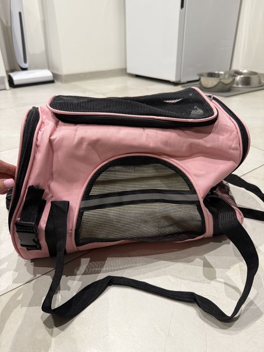 Transporter rozowy dla psa kota