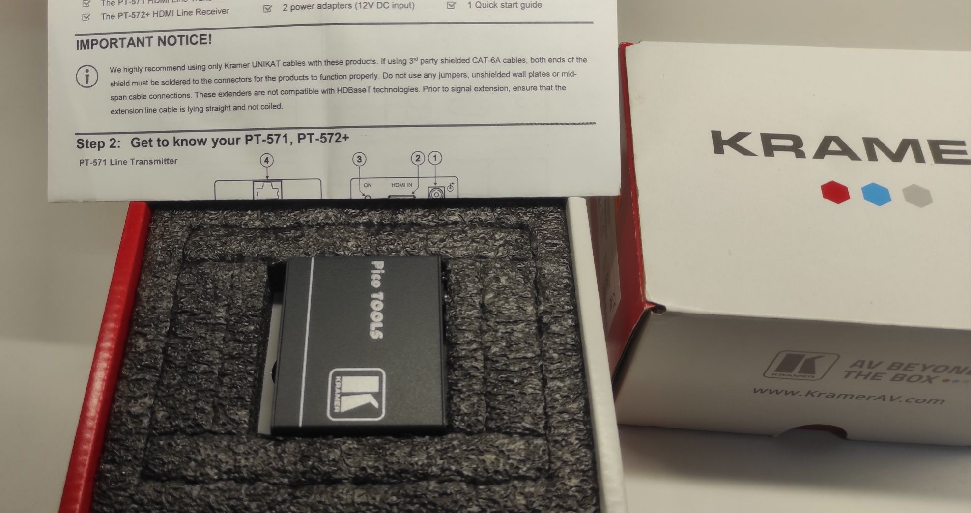 Передавач Kramer HDMI по кручений парі  PT-571, PT-572