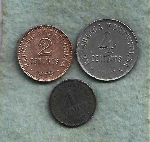 3 Moedas de Centavos Antigos.