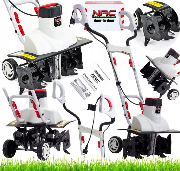 Glebogryzarka Elektryczna Nac 1500 W 45 Cm 24 Noże 2 Koła Podporowe