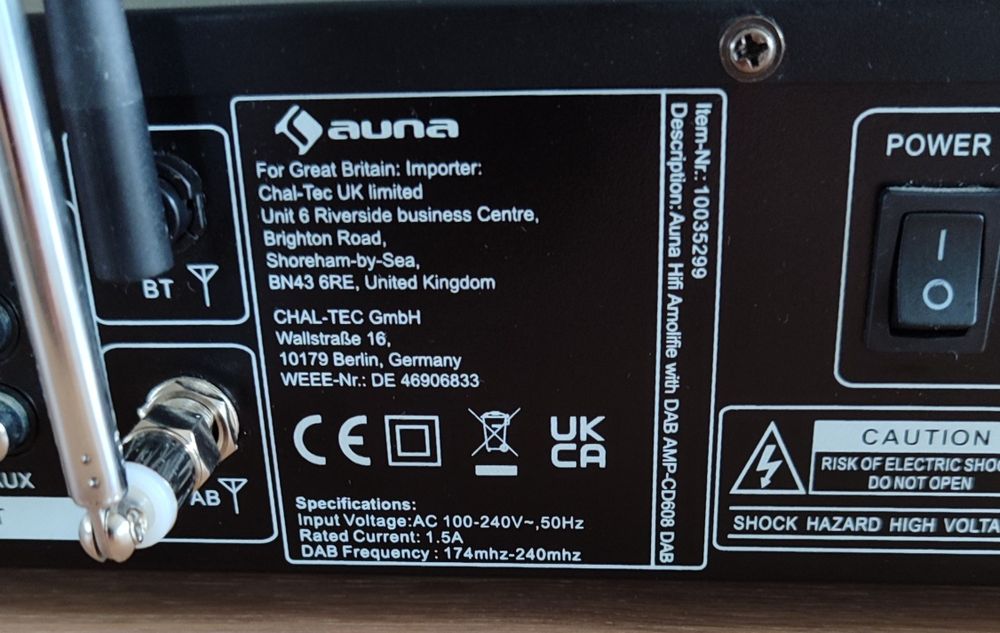 AUNA amplituner i odtwarzacz CD BT/DAB