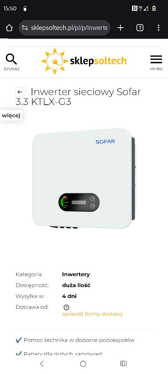 Inwerter sieciowy sofar 3.3 ktlx-g3