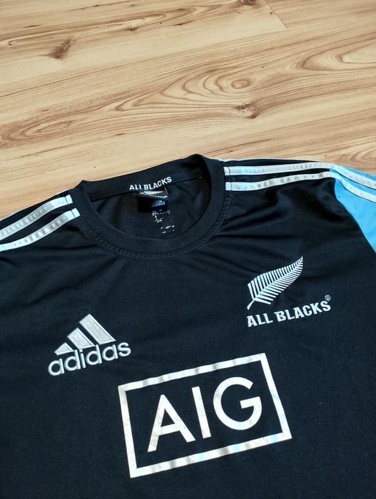 Czarna Koszulka Sportowa Rugby Adidas All Blacks Nowa Zelandia 2013