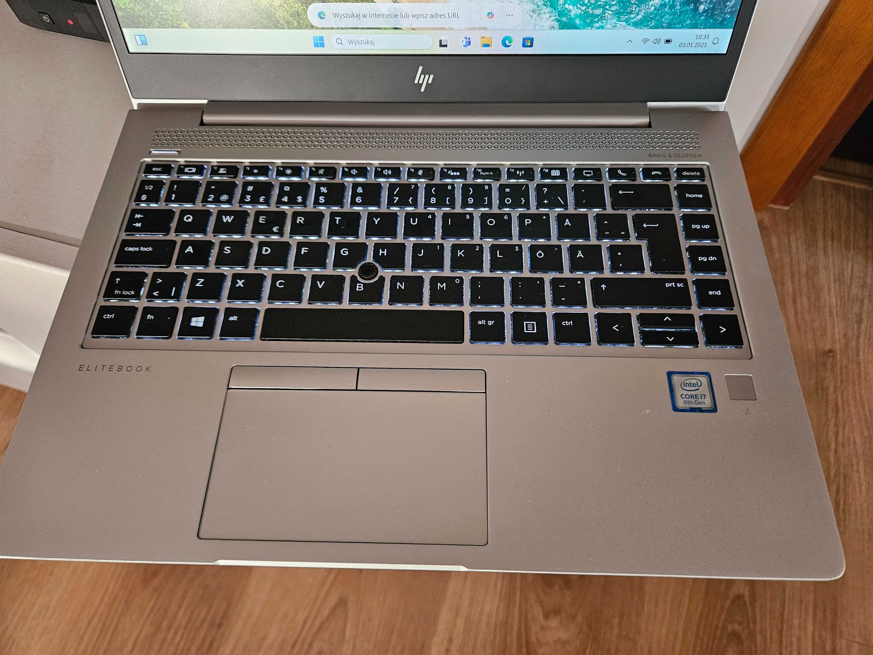 Laptop HP EliteBook INTEL CORE i7-8265U 8GB 256GB dysk SSD NVME