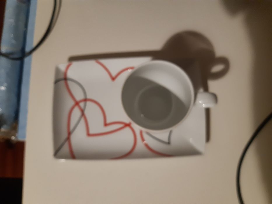 Vista Alegre - Conjunto Corações caneca e prato