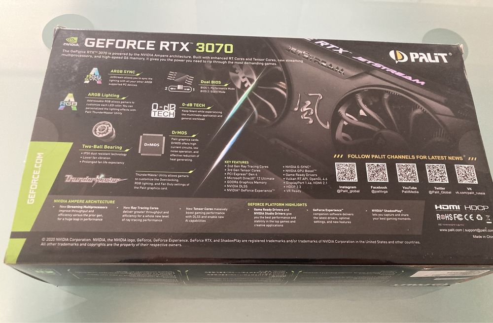 Karta graficzna Palit GeForce RTX 3070 JetStream 8GB GDDR6