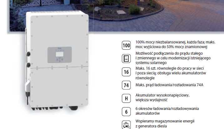 Falownik Inwerter Hybrydowy DEYE 3-FAZOWY SUN-50K-SG01HP3-EU