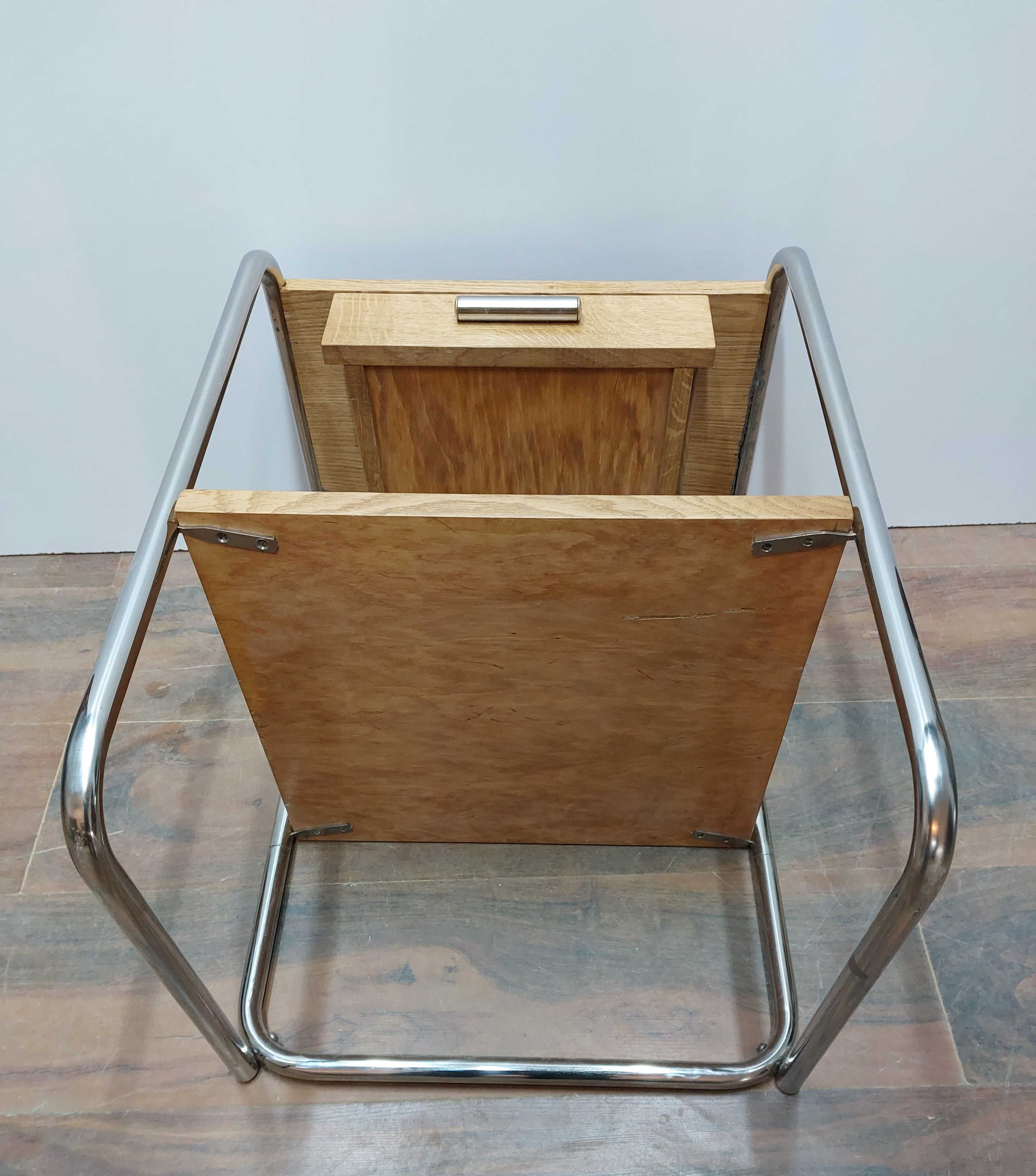 Szafka nocna Chrom Dąb styl Model: Thonet T29 Art Deco Bauhaus