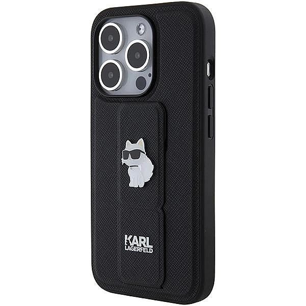 Etui Karl Lagerfeld Gripstand Saffiano Choupette Pins na iPhone 15 Pro