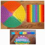 Zestaw 4 szt. POPIT kolorowy PUSH BUBBLE POP IT kwadrat okrągły