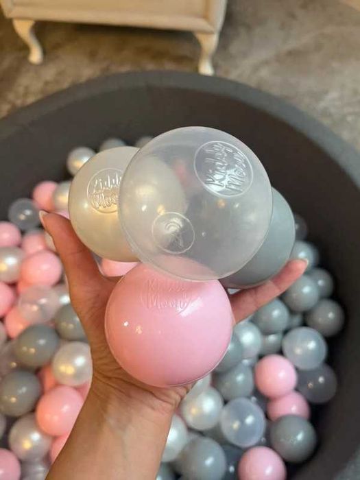 KiddyMoon Suchy basen okrągły z piłeczkami