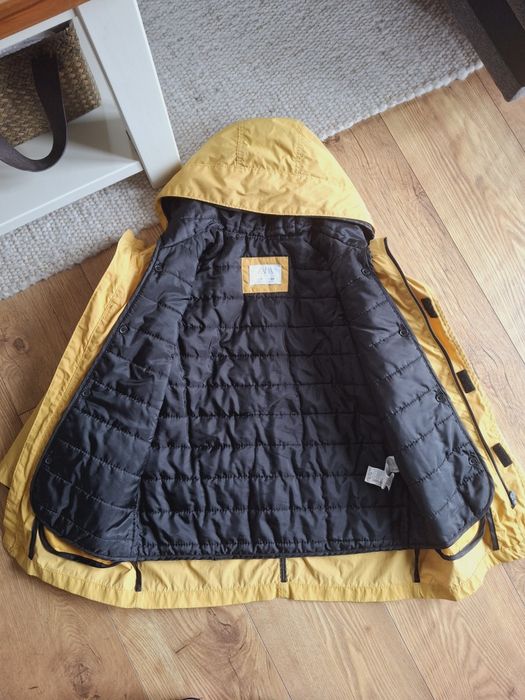 122cm 128cm Zara musztardowa parka chłopięca, kurtka ocieplana