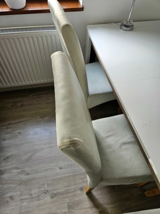 Krzesła do salonu białe 6 sztuk