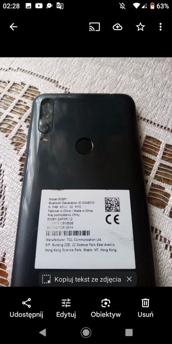 Telefon Nowy Alcatel 1S 2020 3GB/32GB 5028Y