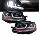 Reflektory lampy przód GOLF 7 VII z halogen OSRAM FULL LED GTI GT Red