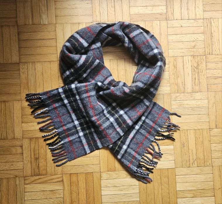 Szary szalik w krate bardzo przyjemny 1,3m szkocka krata męski unisex