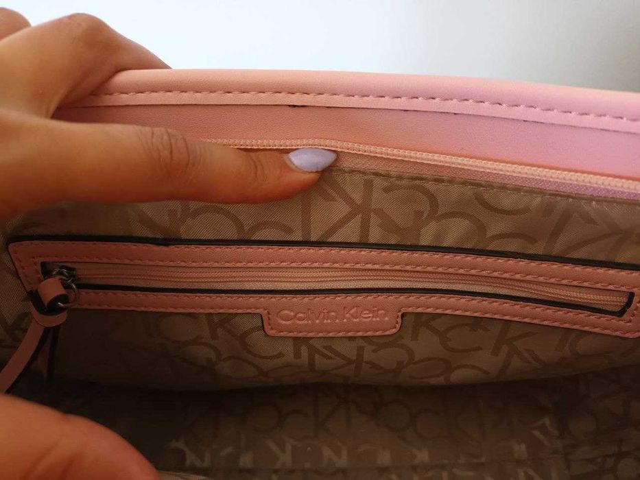 Calvin Klein CK Logo Beige & Pink Tote Bag