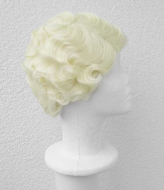Blond falowana krótka peruka sufrażystka lata 20ste wig cosplay fale