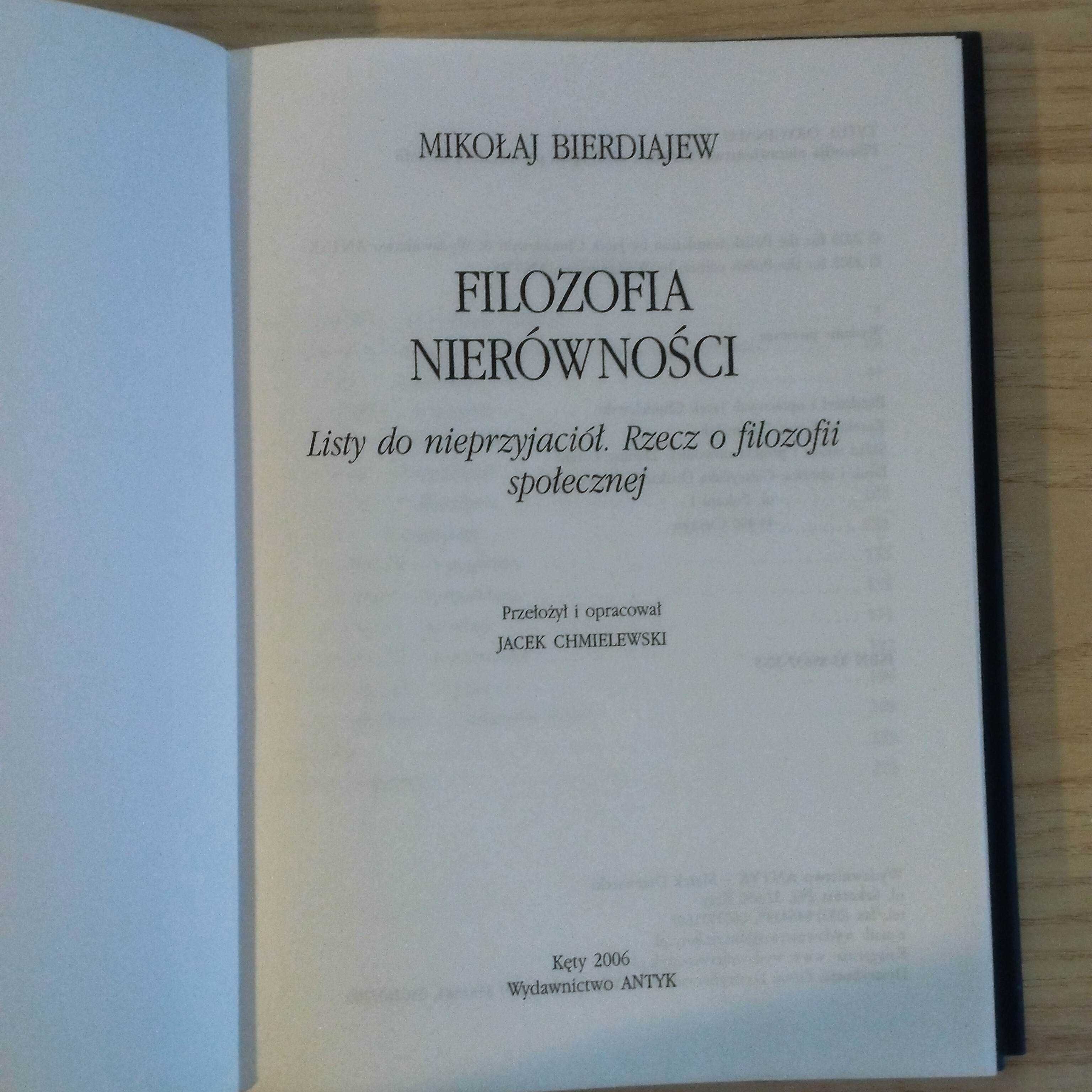 Filozofia nierówności Bierdiajew Wydanie 1
