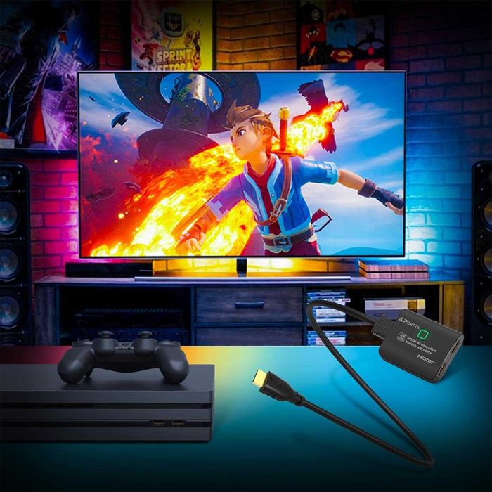 PORTTA Przełącznik HDMI 4K 60Hz z Kablem 60cm, Dwukierunkowy Splitter