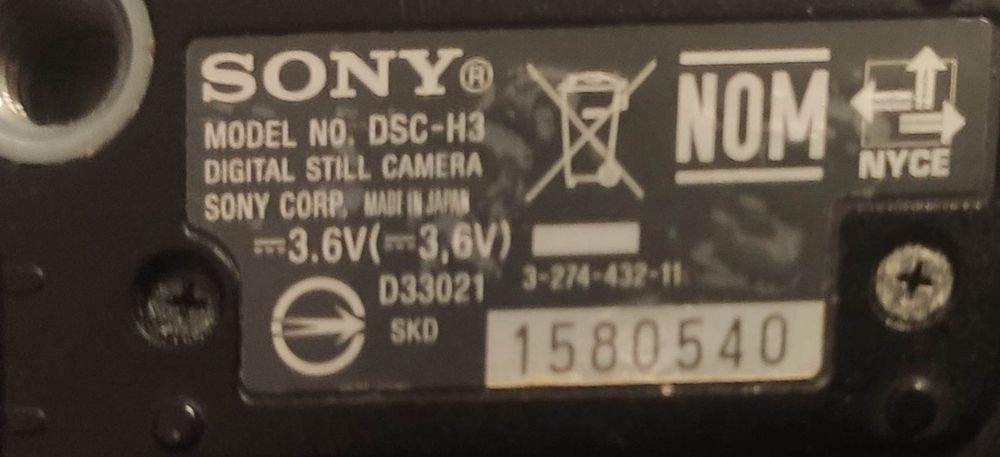Aparat Sony cyber shot dsc-h3