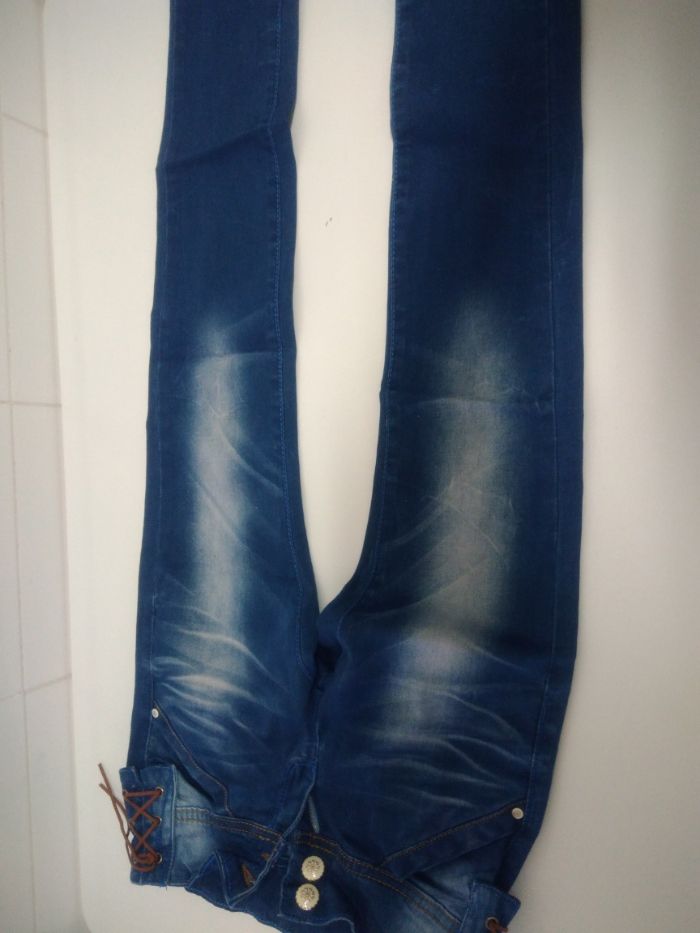 Calça ganga e azul água Novas 7 a 8 anos