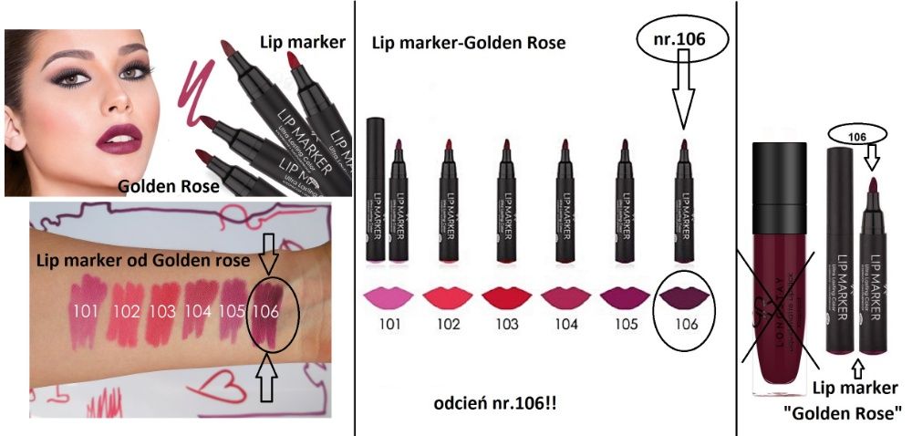 Dwie nowe pomadki GOLDEN ROSE-Lip marker i pomadka Metals metaliczna