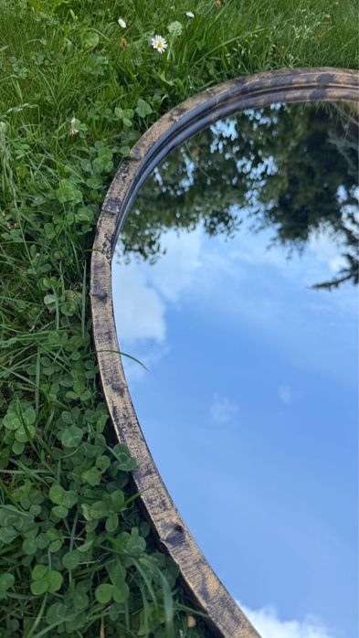 Duże lustro ścienne metalowa rama