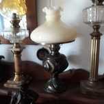 Sprawna=stara lampa naftowa-cynowa