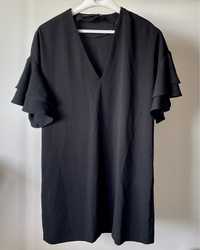 Vestido preto com folhos (Zara, tamanho L)