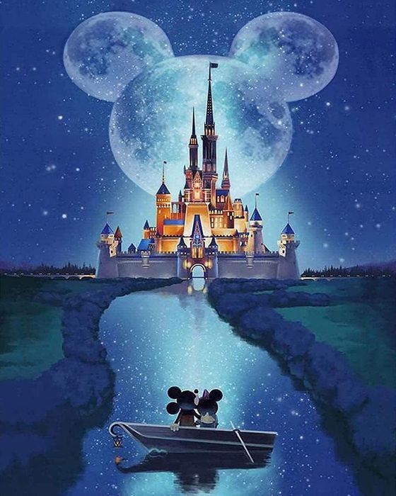 Malowanie po Numerach Zamek Disney Myszka Miki Mickey Obraz z Ramą
