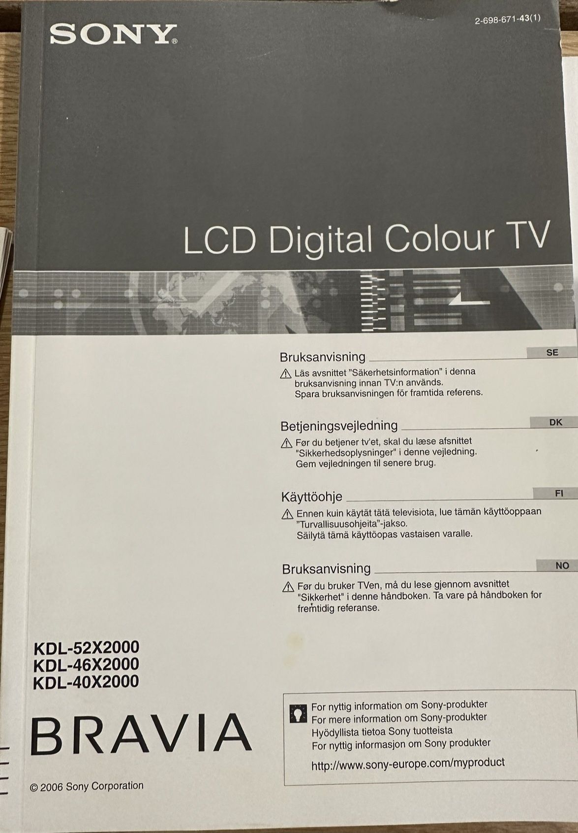Телевизор Sony Bravia kdl-40x2000 Испания